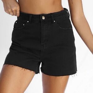 Madewell Women's High Waist Black Denim Shorts